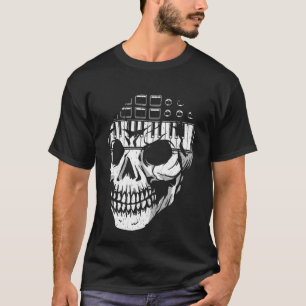 Camiseta Nerd analógico modular Synthesizer Skull Music Syn