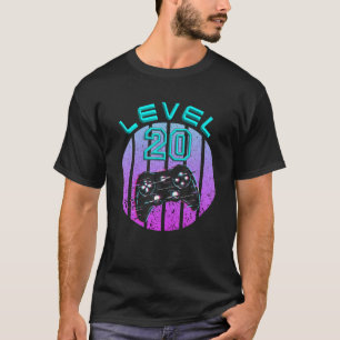 Camiseta Nerd Aniversário Presente De 20 Anos Antigo Níve