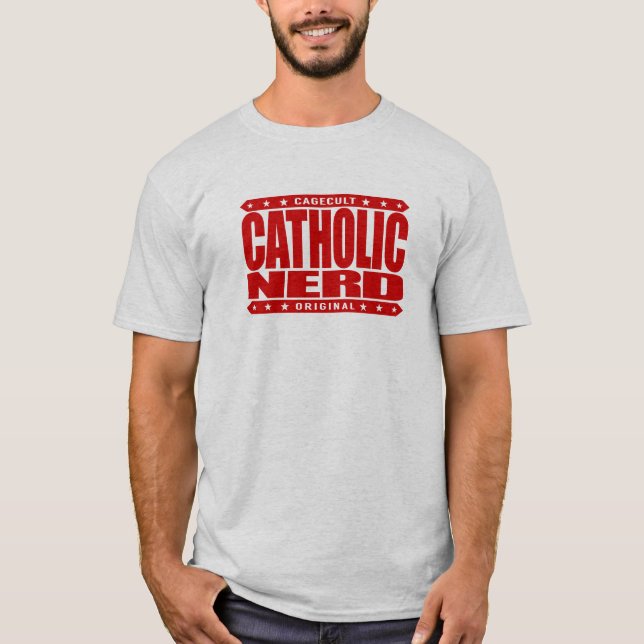 Camiseta NERD CATÓLICO - deus do obrigado para a teoria de (Frente)