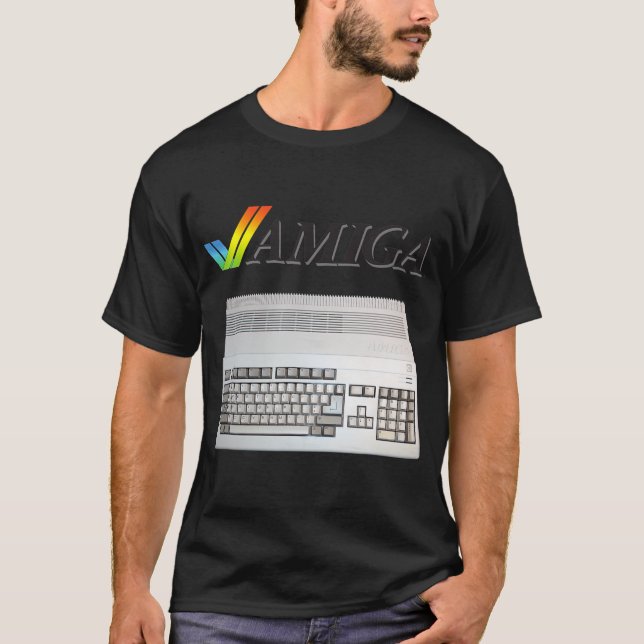 Camiseta Nerd de computador retrorclássico Amiga dos anos 8 (Frente)