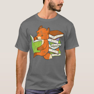 Camiseta Nerd De Livro De Raposa Cótis Para Homens, Engraça