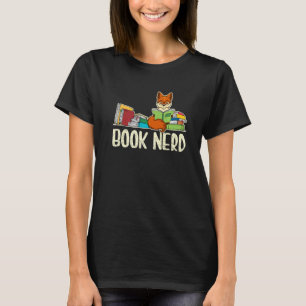 Camiseta Nerd De Livro De Raposa Cura Para Homens Mulheres 