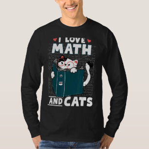 Camiseta Nerd De Matemática Cat. Eu Adoro Matemática E Gato