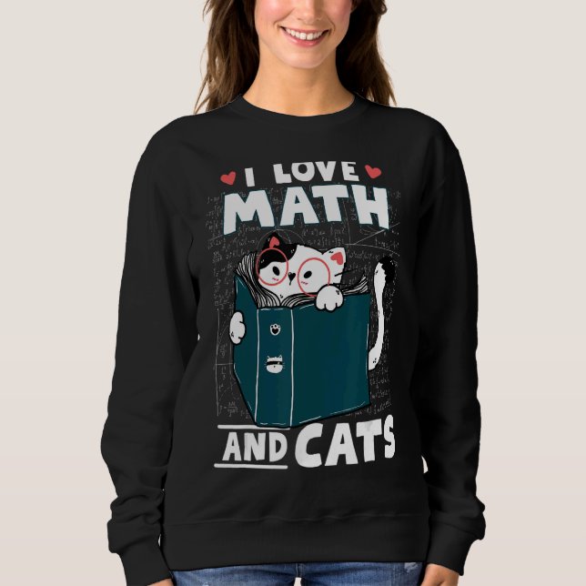 Camiseta Nerd De Matemática Cat. Eu Adoro Matemática E Gato (Frente)