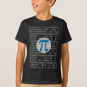 Camiseta Nerd De Matemática Do Símbolo Pi Day Ascii Binário