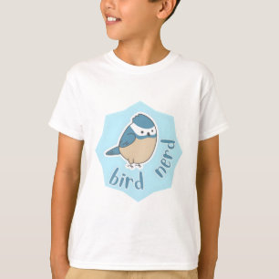 Camiseta nerd de pássaros adorável pássaro azul