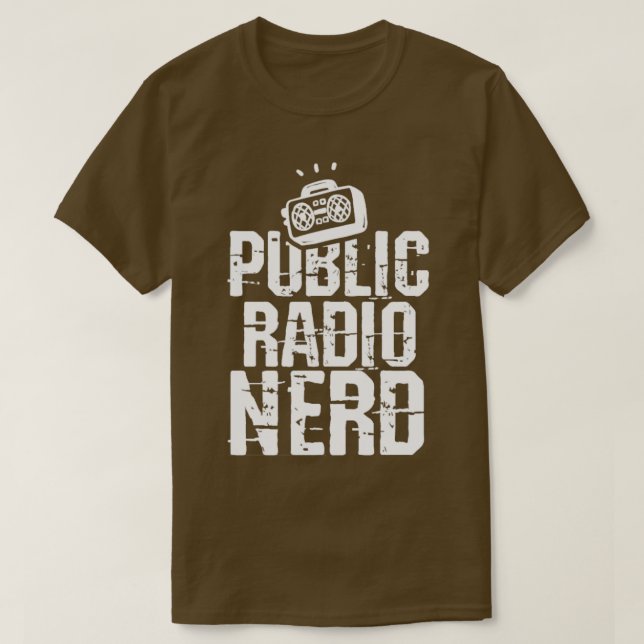 Camiseta Nerd de rádio público (Frente do Design)