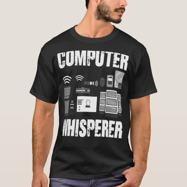 Camiseta Nerd De Suporte Técnico De Ti Do Whperer Do Comput (Frente)