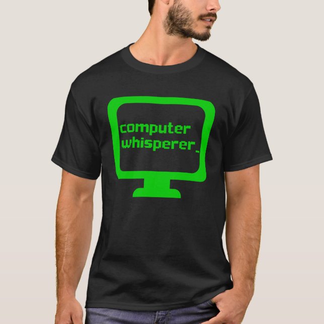 Camiseta Nerd de suporte técnico para sussurro de computado (Frente)