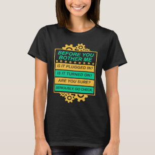 Camiseta Nerd do Geek Sysadmin de TI Checklist para o supor