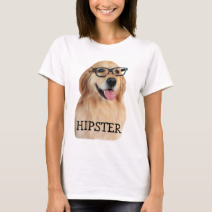 Camiseta Nerd do hipster do golden retriever