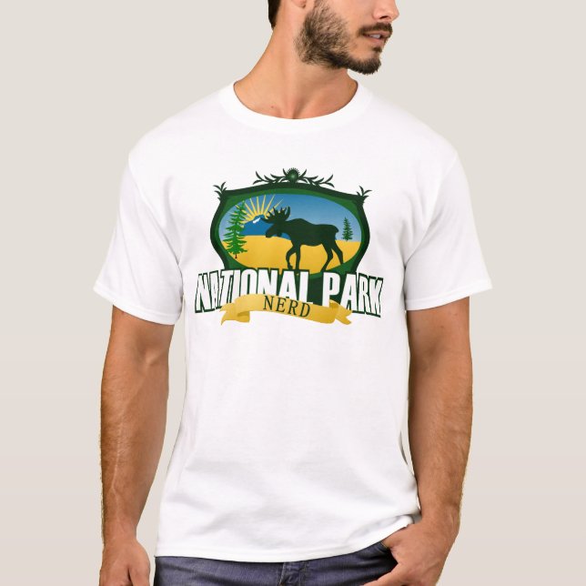 Camiseta Nerd do parque nacional - floresta (Frente)