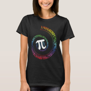 Camiseta Nerd Espiral Arco-Íris, Geek Matemático, Dia Pi