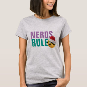 Camiseta nerd governam o geek emoji em santa que natal é en