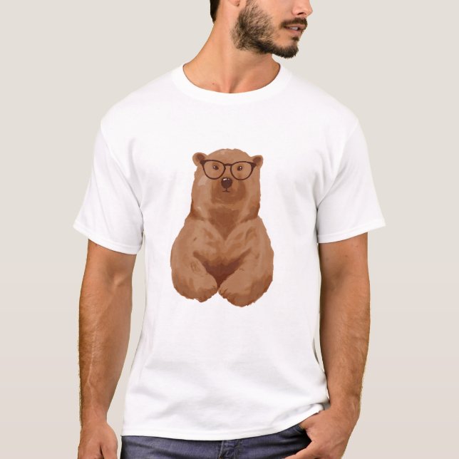 Camiseta Nerd Smart Brown Bear (Frente)