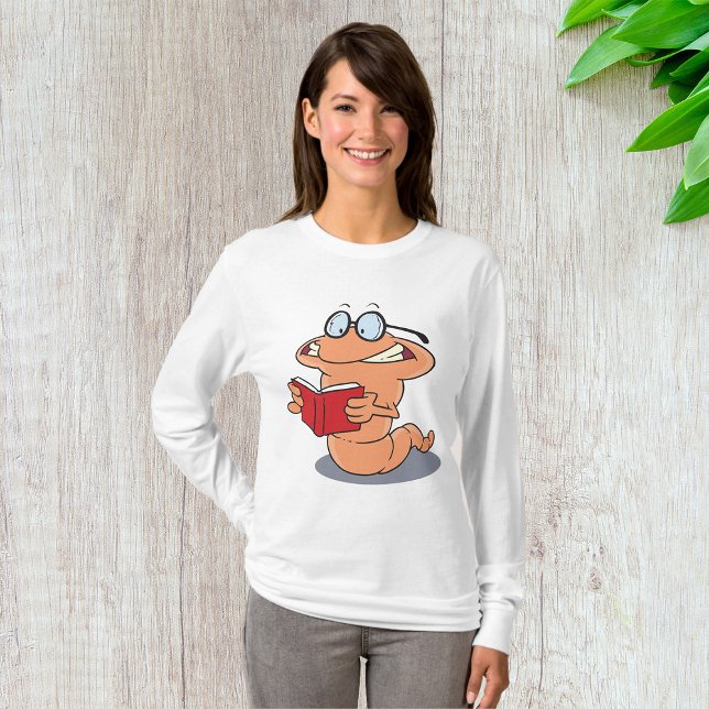 Camiseta Nerdy Bookworm Lendo Um Livro (Criador carregado)