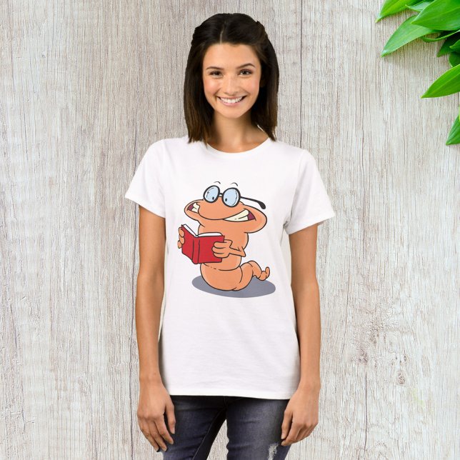 Camiseta Nerdy Bookworm Lendo Um Livro (Criador carregado)