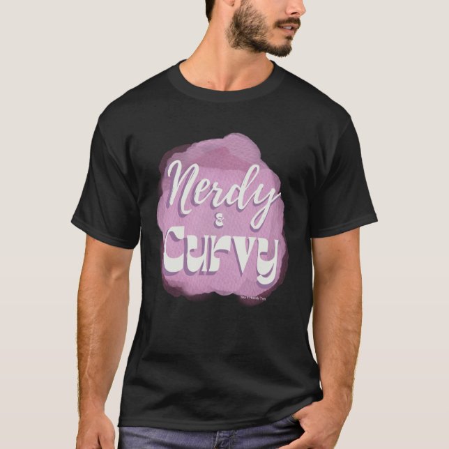Camiseta Nerdy Curvy Retro Vibe Ladies Girls Women's (Frente)