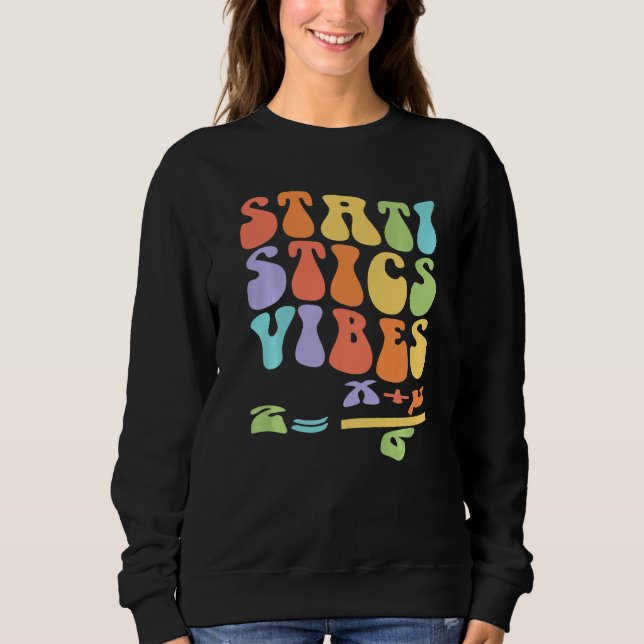 Camiseta Nerdy Groovy Statistics Vibes Math Teacher (Frente)