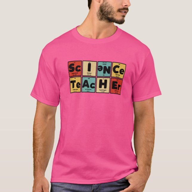 Camiseta Nerdy Science Teacher - Elementos de Mesa Periódic (Frente)