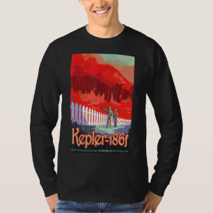 Camiseta Nerdy Vintage Kepler 186f Grass Reder Space Scien