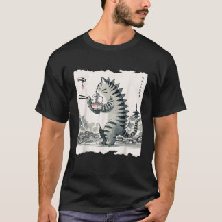 Camiseta Nerrrdy Unisex Adultos Crianças Gato Monstro Kawai