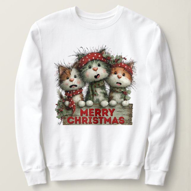 Camiseta Nerry Christmas Cats (Frente do Design)