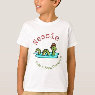 Camiseta Nessie, o monstro do Ness Loch, o campeão de Ocul