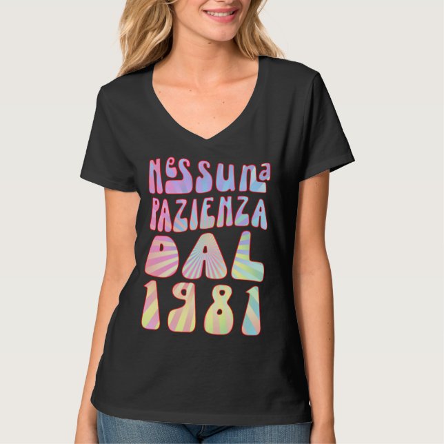 Camiseta Nessuna Pazienza Dal 1981 42 Ani Compleanno Retrò  (Frente)