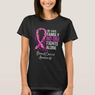 Camiseta Nesta Família Luta Sozinha Por Canceres De Mama