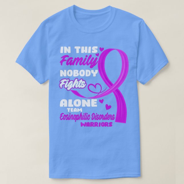 Camiseta Nesta Família Ninguém Luta Sozinha Com Eosinófilos (Frente do Design)