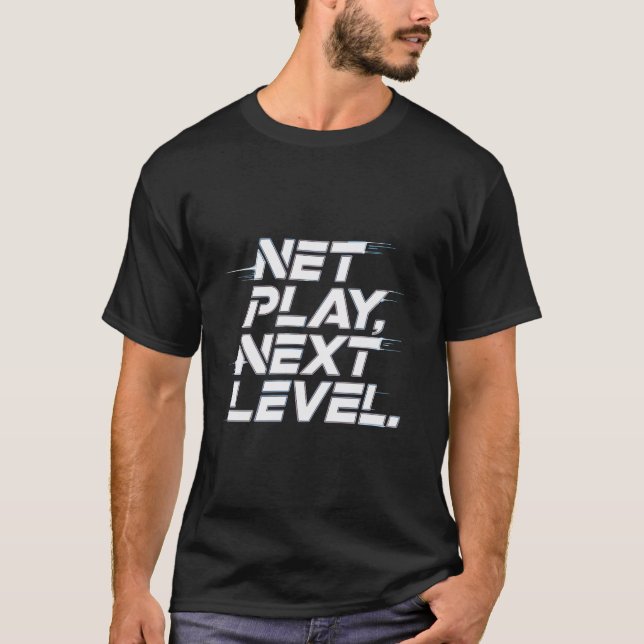 Camiseta Net Play Next Level Glitch Typography (Frente)
