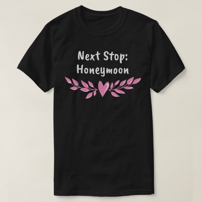 Camiseta Net Stop Honeymoon Festa de casamento Marido e Esp (Frente do Design)