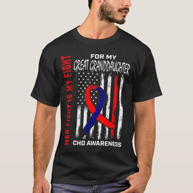 Camiseta Neta Bisneta Conscientização sobre Cardiopatia Con (Frente)