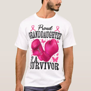 Camiseta Neta Orgulhosa Sobrevivente Câncer de Mama Boxe 
