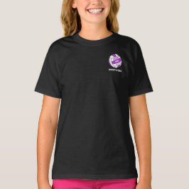 Camiseta Netball com nomes de branco roxo e nomes de T-Shir
