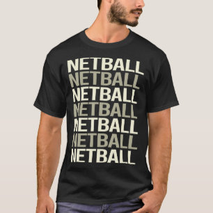 Camiseta Netball de Texto Branco