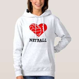 Camiseta Netball do amor do tema do coração e do jogador