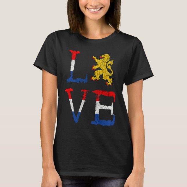 Camiseta Netherlands Love Holland Love Oranje Lion Crest Ne (Frente)