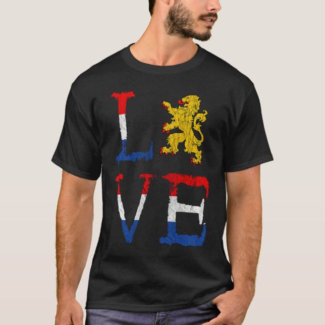 Camiseta Netherlands Love Holland Love Oranje Lion Crest Ne (Frente)