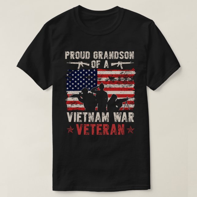 Camiseta Neto Orgulhoso De Um Veterano Vietnã| Vietname Org (Frente do Design)