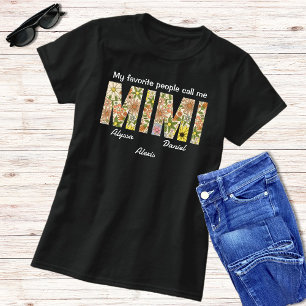 Camiseta Netos De Flores Presas Nomes De Mimi Floral