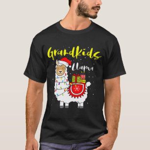 Camiseta Netos de Llama Luzes Chapéu de Papai Noel Xmas Pij