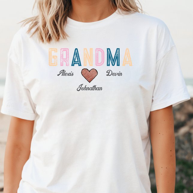 Camiseta Netos de Tipografia Nomes Avó Anúncio (Criador carregado)