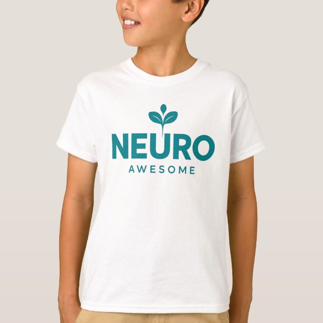 Camiseta Neuro Awesome Teal Sprout Neurodiversity Pride (Frente)