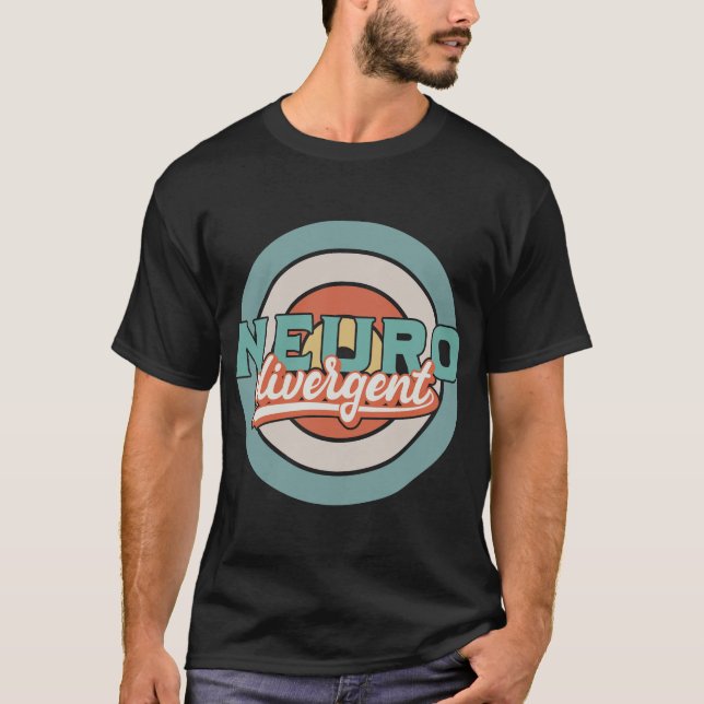 Camiseta Neuro divergente - tee da neurodiversidade retrô (Frente)