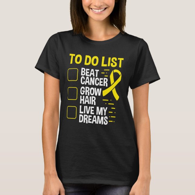 Camiseta Neuroblastoma Awareness To Do List Yellow Ribbon (Frente)