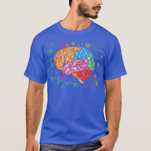 Camiseta Neurociência Colorida Do Cérebro E Neurociência Da
