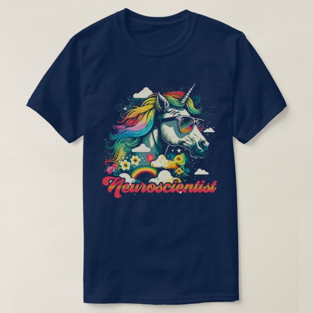 Camiseta Neurocientista do Rainbow Unicorn (Frente do Design)