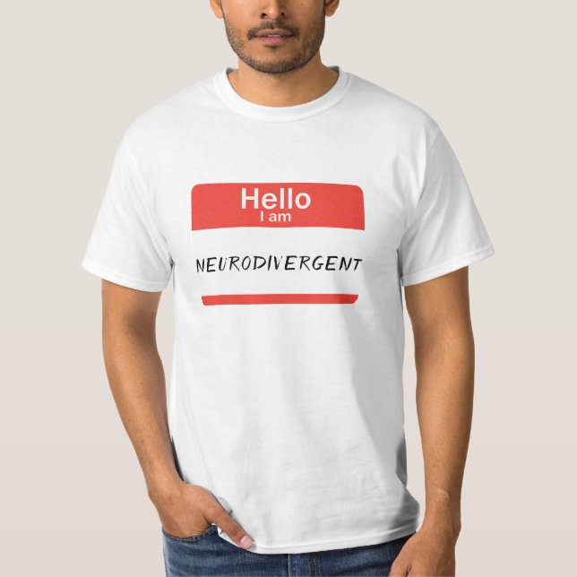 Camiseta Neurodivergente Nametag (Frente)
